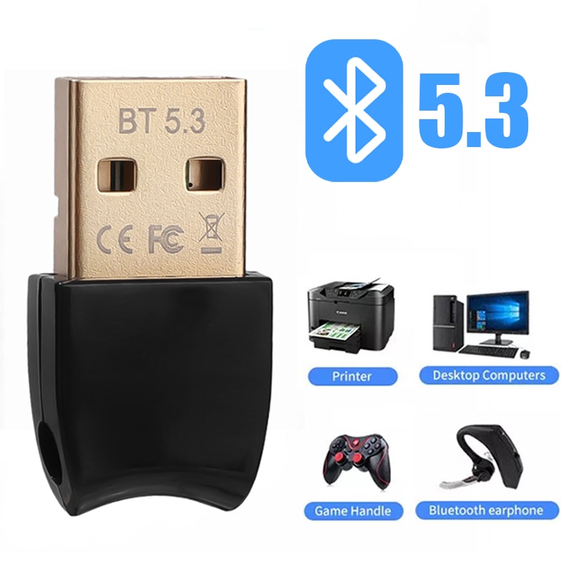 USB 블루투스 5.3 어댑터 송신기, 블루투스 수신기, 오디오 블루투스 동글, 마우스 PC 컴퓨터 노트북용 무선 어댑터